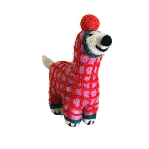 Jayla, Dog in Red Onesie