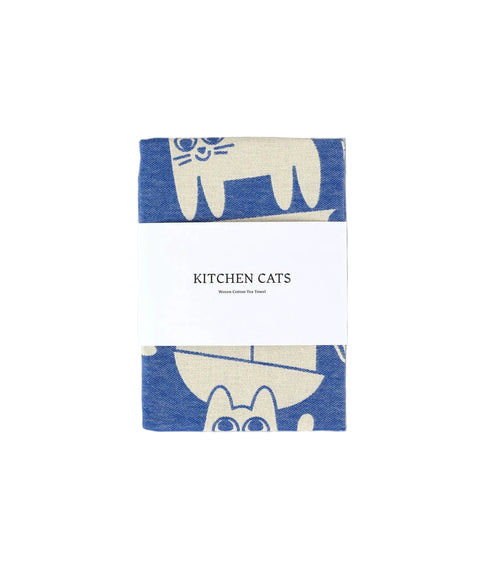 Kitchen Cats Woven Cotton Tea Towel