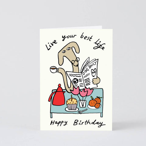 Live Your Best Life Embossed Greetings Card
