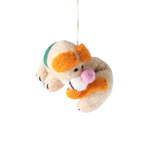 Ornament perro Bingo persiguiéndose la cola