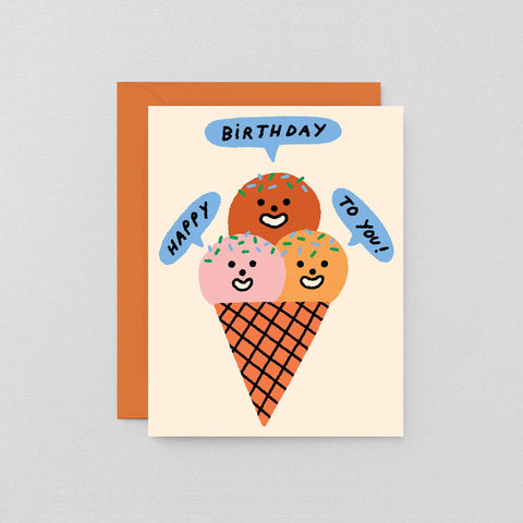 Happy Birthday To You Ice Cream Kids Greeting Card