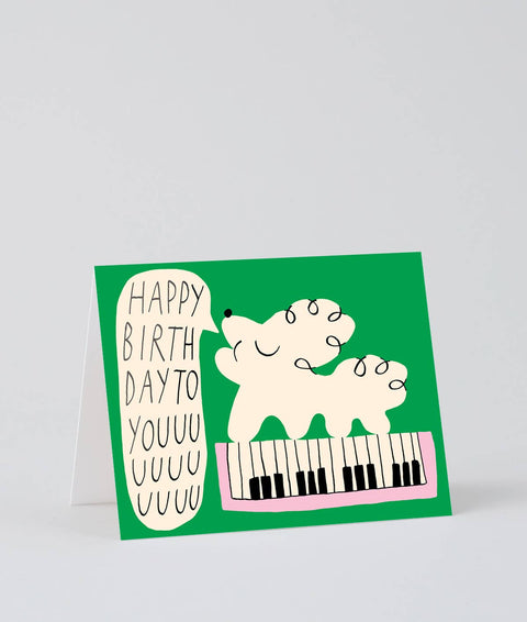 Happy Birthday To You Dog & Keyboard' Kids Birthday Card