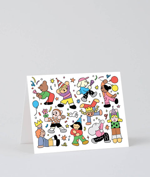 Targeta de felicitació infantil d'aniversari de ballarins