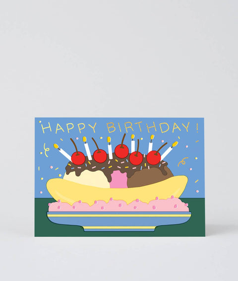 Happy Birthday Banana Split Greeting Card