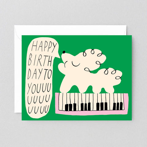 Happy Birthday To You Dog & Keyboard' Kids Birthday Card