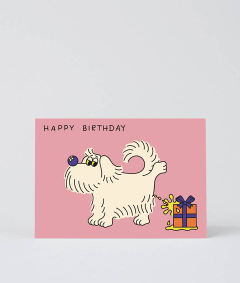 Greeting Card Happy Birthday Dog Pee