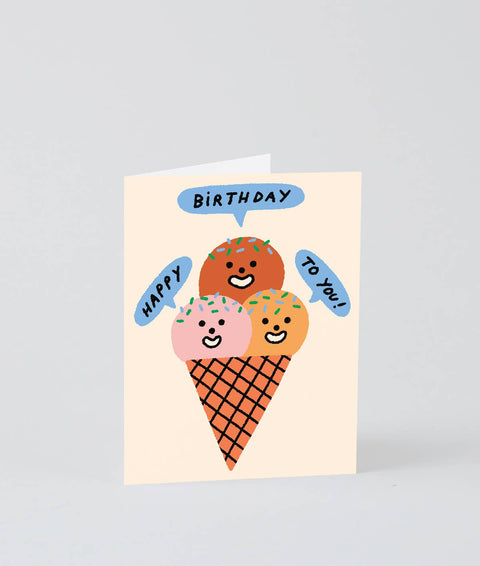 Happy Birthday To You Ice Cream Kids Greeting Card