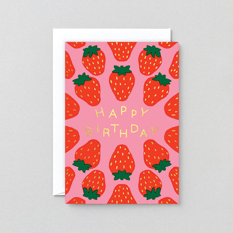 Happy Birthday Strawberries Greeting Card