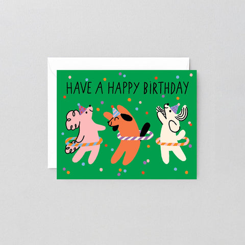 Happy Birthday Hula Hoops Kids Greeting Card