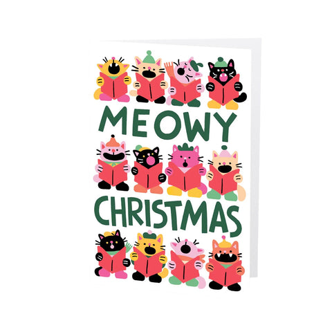 Meowy Christmas Embossed Christmas Card