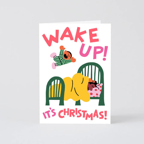 Wake Up It's Christmas Embossed Card