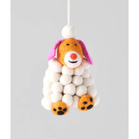Minu, Snowball Dog Felt Hanging Decoration