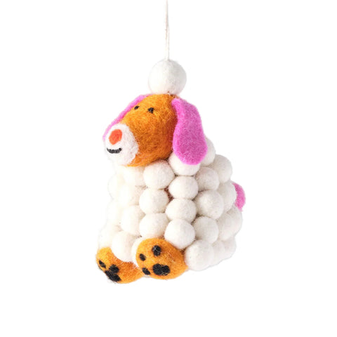 Minu, Snowball Dog Felt Hanging Decoration