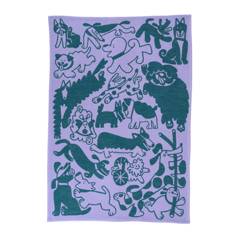 Dogs day out Cotton Tea Towel