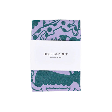 Dogs day out Cotton Tea Towel
