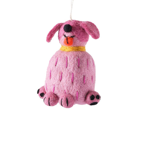 Tina, The Pink Dog Felt Hanging Decoration
