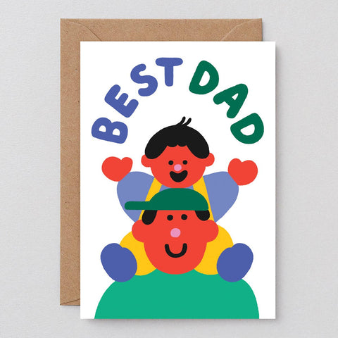 Best Dad Piggyback Greeting Card