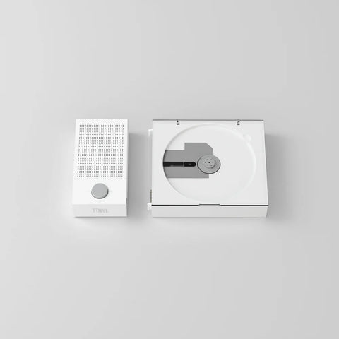 TINYL SPLIT: El elegante reproductor de CD portátil modular 3 en 1 de color blanco