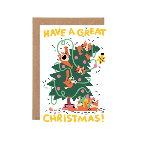 Great Christmas Cats Embossed Card