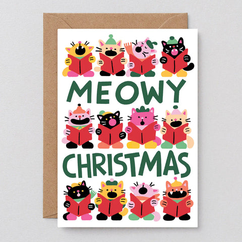 Meowy Christmas Embossed Christmas Card