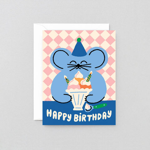 Happy Birthday Ice Cream Sundae Kids Greeting Card