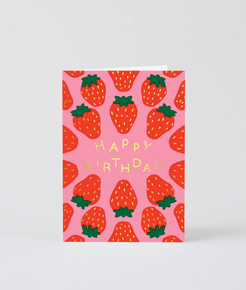 Happy Birthday Strawberries Greeting Card