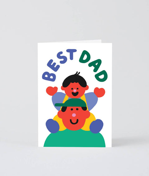 Best Dad Piggyback Greeting Card