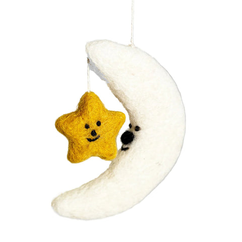 Moon & Star Felt Hanging Decoration