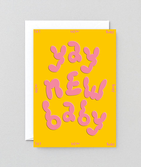 'Yay New Baby' Embossed Greetings Card
