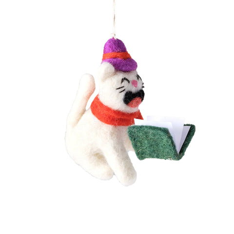 Ornament Cat cantando villancicos