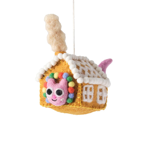 Ornament Cat Gretel casita de jengibre