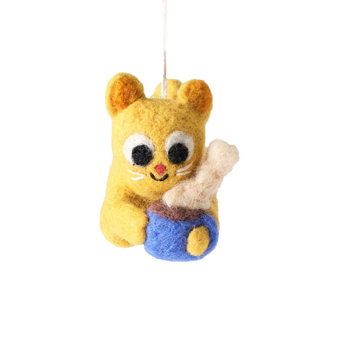 Ornament Cat con taza