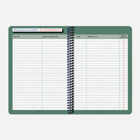 Reading Notebook + 10 exlibris Papier Tigre