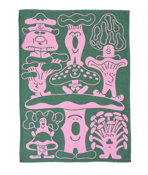 Mushrooms Woven Cotton Tea Towel