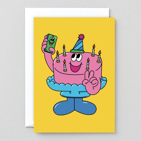 Greeting Card - Birthday Cake Selfie