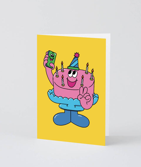 Greeting Card - Birthday Cake Selfie