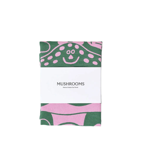 Mushrooms Woven Cotton Tea Towel