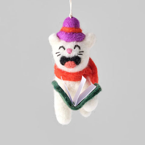 Ornament Cat cantando villancicos