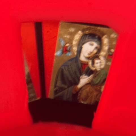 Cámara con visor de diapositivas vintage - Edición de iconos religiosos