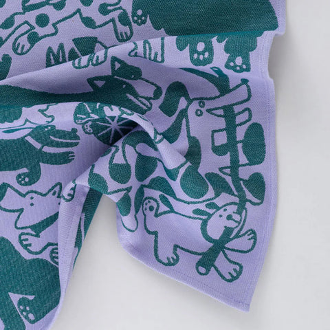 Dogs day out Cotton Tea Towel