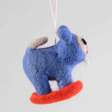Eddie, Skiing Cat Felt Hanging Decoration
