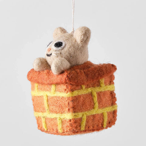 Simbi, Cat in a Chimney Felt Hanging Decoration