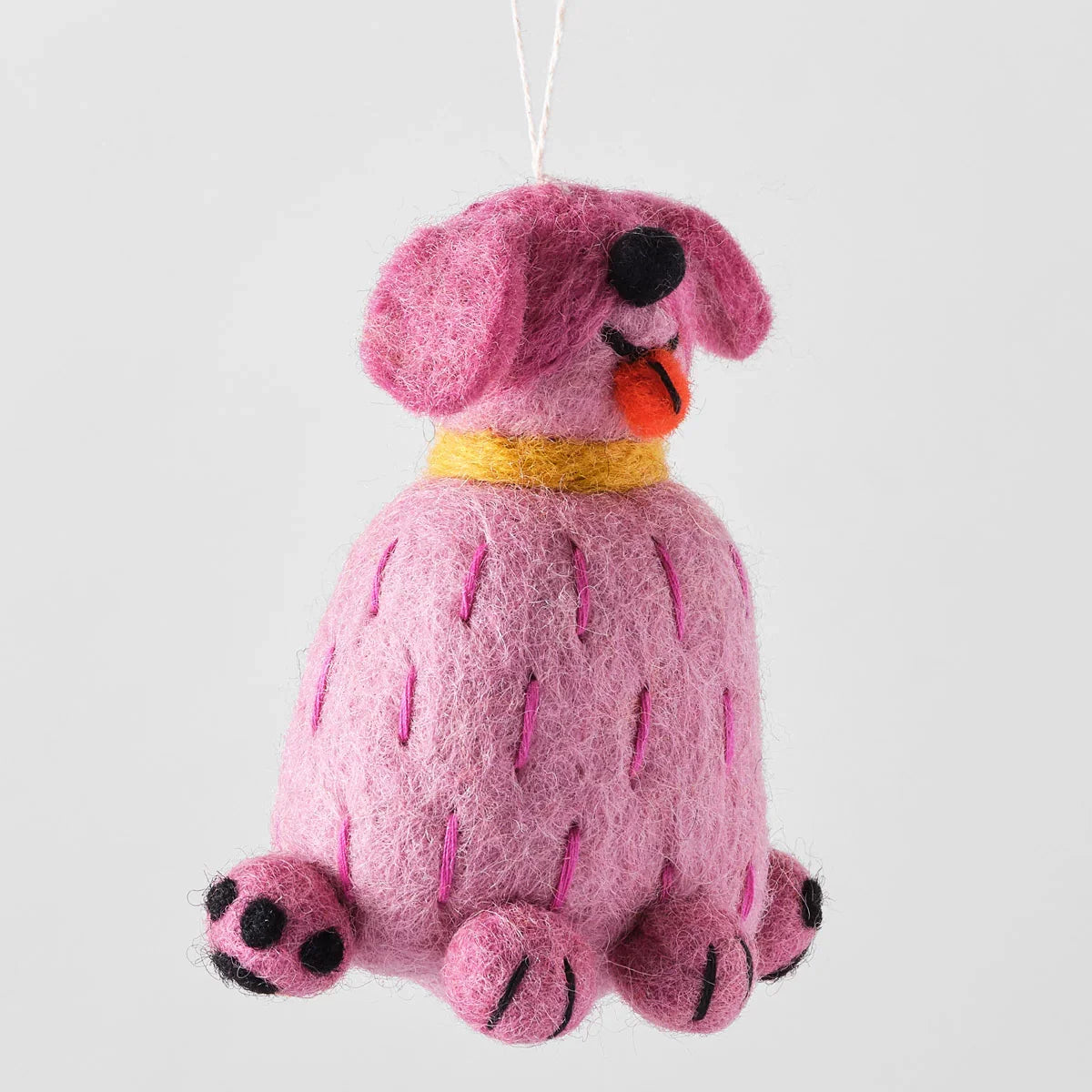 Tina, The Pink Dog Felt Hanging Decoration - Thumbnail 2