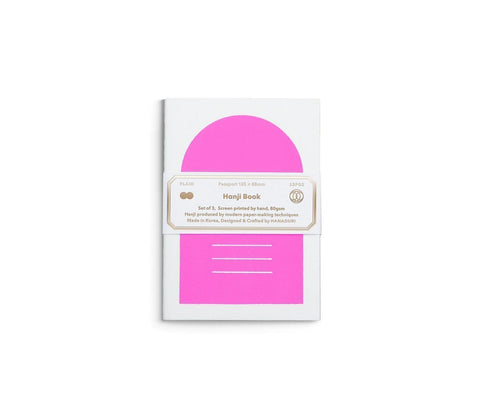 Hanji Book Passport 3pcs set Neon Pink