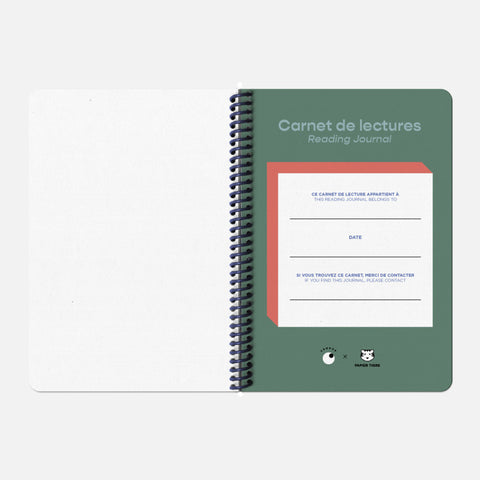 Reading Notebook + 10 exlibris Papier Tigre